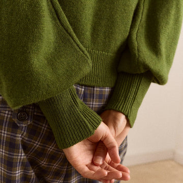 Damson Madder Marla Wool Cashmere Blend Cardigan Green