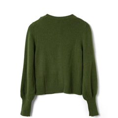 Damson Madder Marla Wool Cashmere Blend Cardigan Green