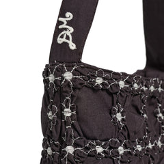 Damson Madder Minnie Shirred Shoulder Bag Black - Parasol Store
