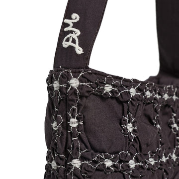 Damson Madder Minnie Shirred Shoulder Bag Black