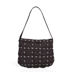 Damson Madder Minnie Shirred Shoulder Bag Black - Parasol Store
