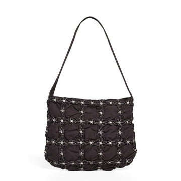 Damson Madder Minnie Shirred Shoulder Bag Black