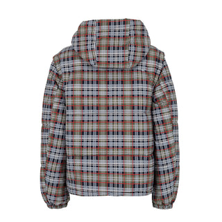 Damson Madder Pearl Hooded Puffer Multi Check