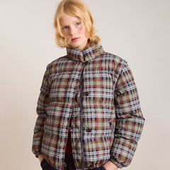 Damson Madder Pearl Hooded Puffer Multi Check - Parasol Store