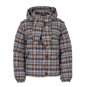 Damson Madder Pearl Hooded Puffer Multi Check