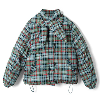 Damson Madder Pearl Hooded Puffer Multi Check - Parasol Store