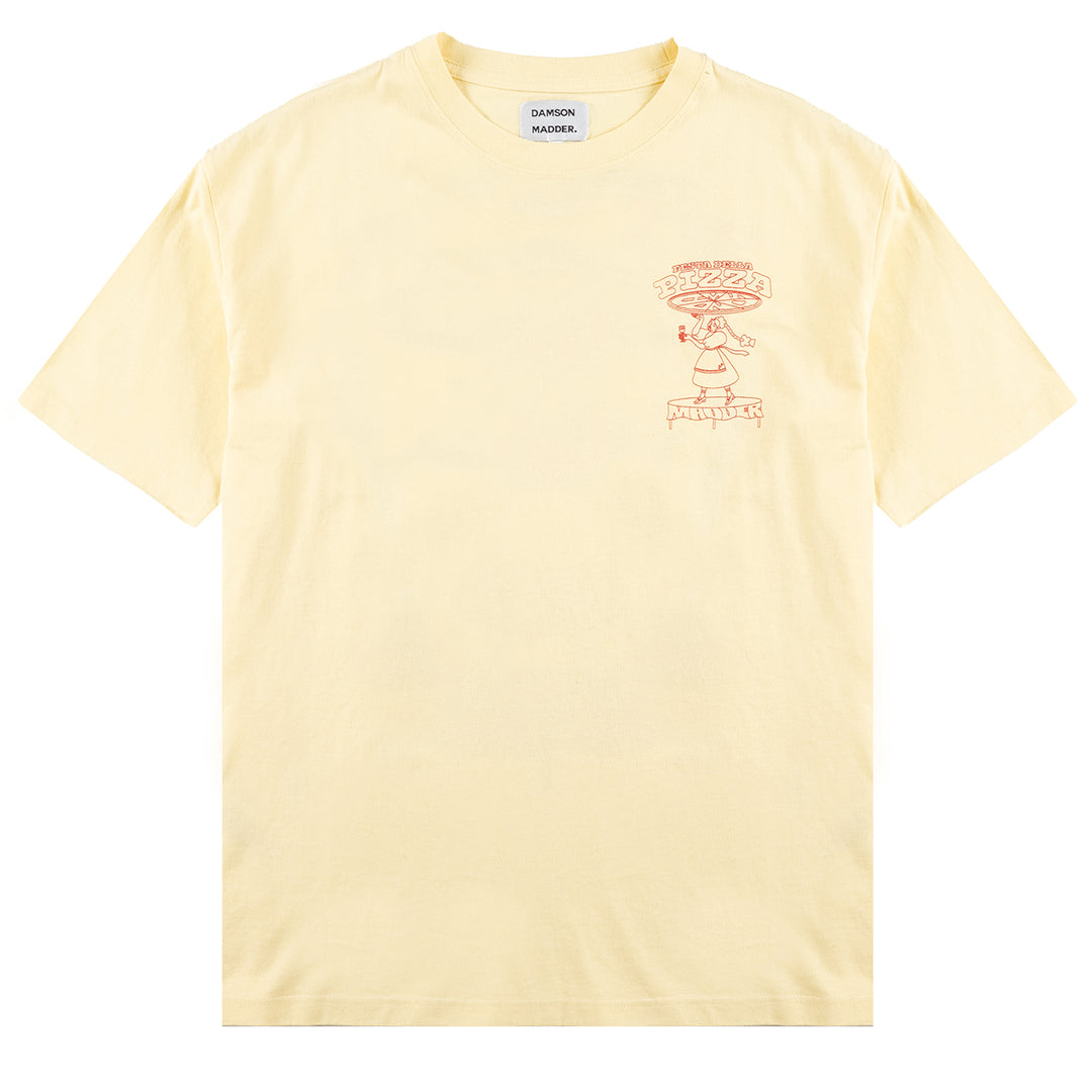 Damson Madder Pizza Party Boyfriend Tee Yellow - Parasol Store