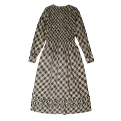 Damson Madder Posey Cardi Midi Dress Sheer Butter Gingham - Parasol Store
