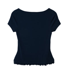 Damson Madder Posie Short Sleeve Top Navy