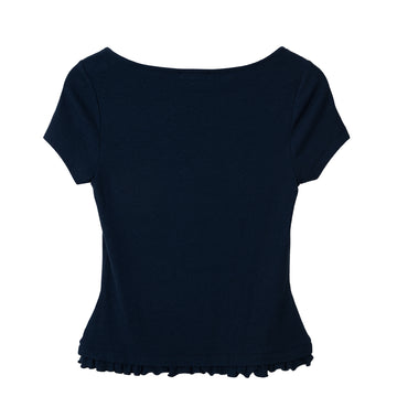 Damson Madder Posie Short Sleeve Top Navy
