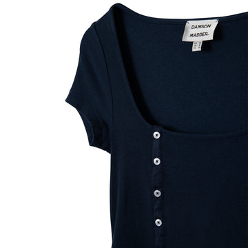 Damson Madder Posie Short Sleeve Top Navy