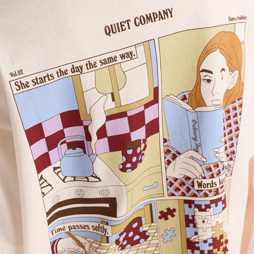 Damson Madder Quiet Company Tee Ecru