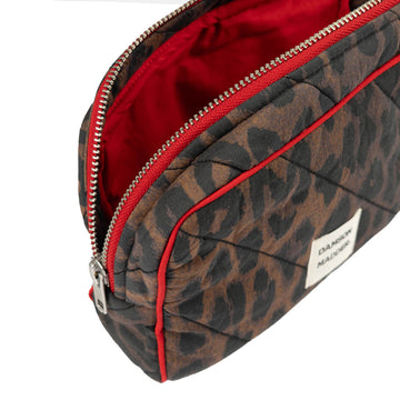 Damson Madder Quitled Make Up Bag Dark Leopard