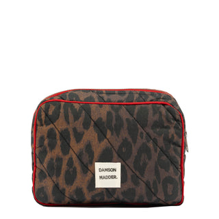 Damson Madder Quitled Make Up Bag Dark Leopard