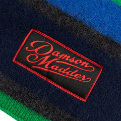 Damson Madder Rene Scarf In Merino Wool Green / Blue Stripe - Parasol Store