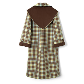 Damson Madder Reversible Longline Jerry Trench Coat Chocolate Choc