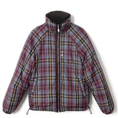 Damson Madder Reversible Opal Puffer Coat Check Plum