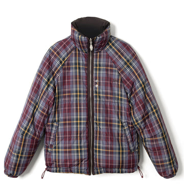 Damson Madder Reversible Opal Puffer Coat Check Plum