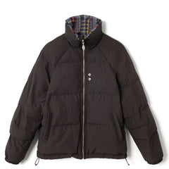 Damson Madder Reversible Opal Puffer Coat Check Plum