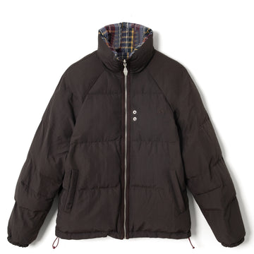 Damson Madder Reversible Opal Puffer Coat Check Plum