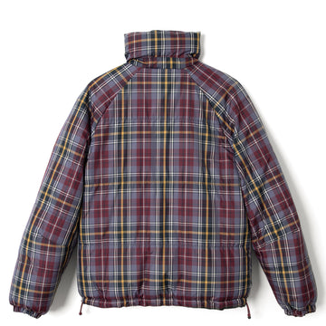 Damson Madder Reversible Opal Puffer Coat Check Plum