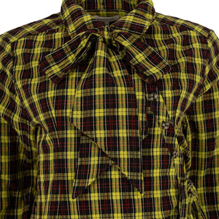 Damson Madder Robyn Shirt With Removable Tie Yellow Check