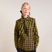 Damson Madder Robyn Shirt With Removable Tie Yellow Check