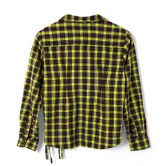 Damson Madder Robyn Shirt With Removable Tie Yellow Check - Parasol Store