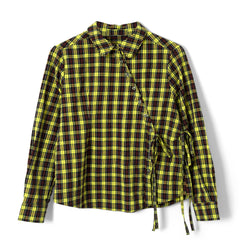Damson Madder Robyn Shirt With Removable Tie Yellow Check - Parasol Store