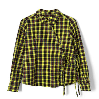 Damson Madder Robyn Shirt With Removable Tie Yellow Check