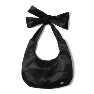 Damson Madder Roo Bow Tie Satin Bag Black