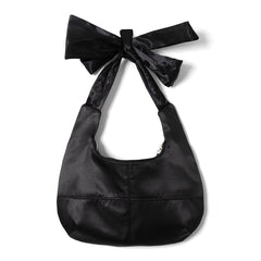 Damson Madder Roo Bow Tie Satin Bag Black