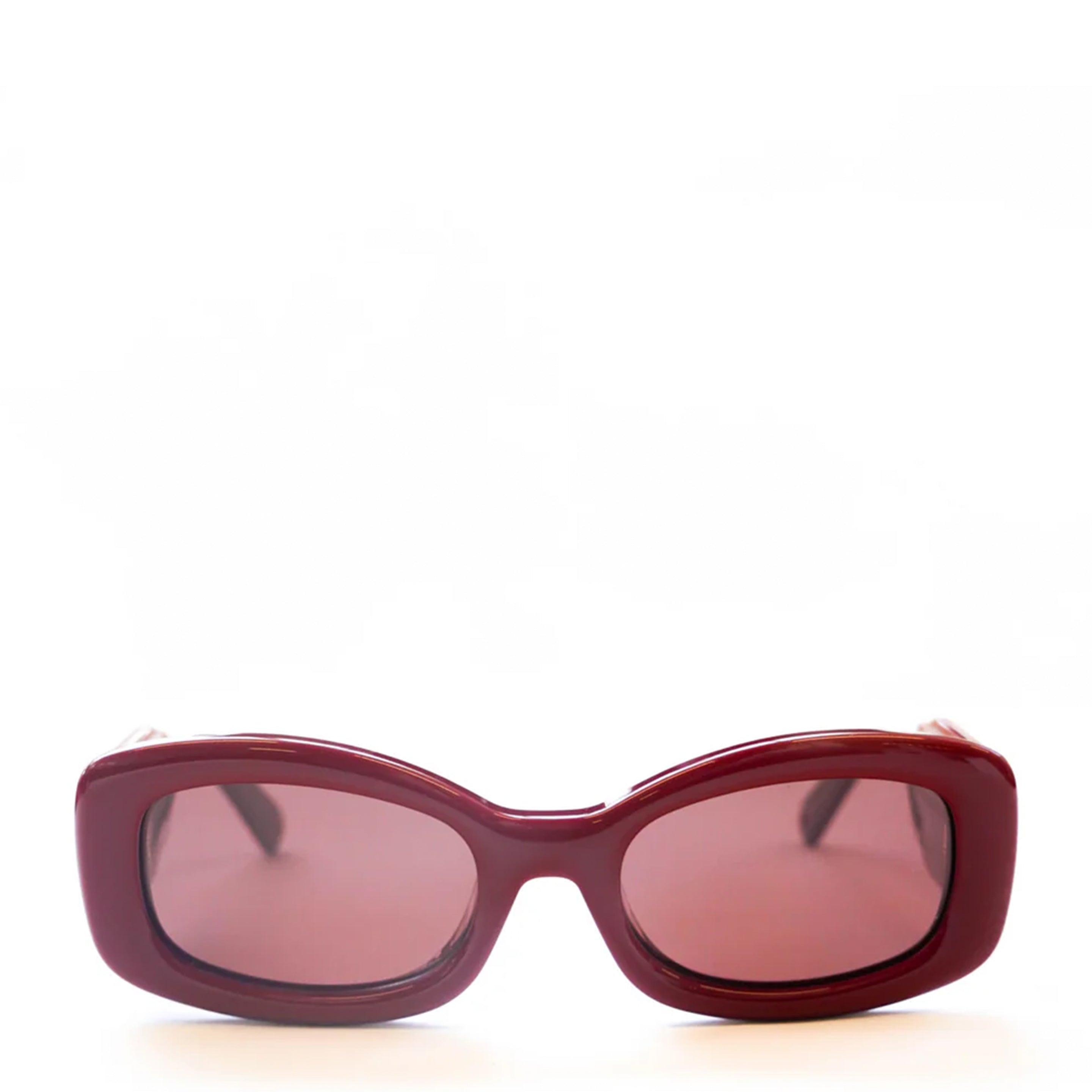 Damson Madder Rounded Square Sunglasses With Charm Detail Red