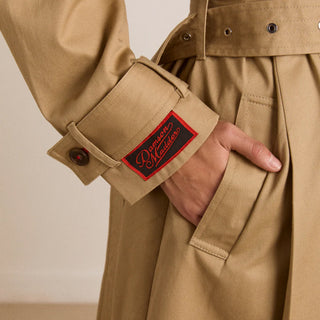 Damson Madder Sofia Pleated Trench Light Stone