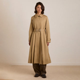 Damson Madder Sofia Pleated Trench Light Stone