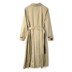 Damson Madder Sofia Pleated Trench Light Stone - Parasol Store