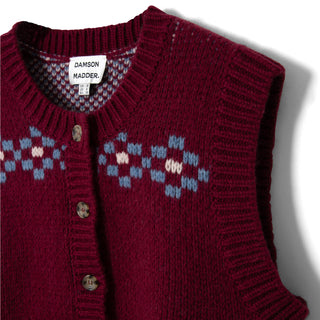 Damson Madder Sofie Wool Vest Novelty Intarsia