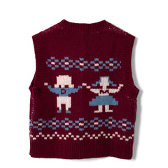 Damson Madder Sofie Wool Vest Novelty Intarsia - Parasol Store