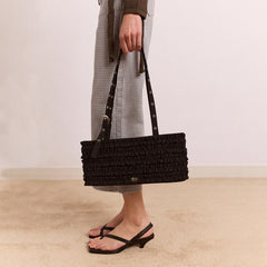 Damson Madder Sophia Ruffle Bag Black