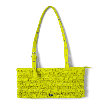 Damson Madder Sophia Ruffle Bag Chartreuse