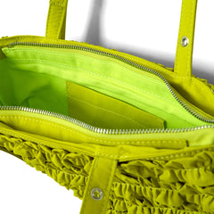 Damson Madder Sophia Ruffle Bag Chartreuse