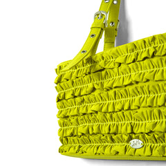 Damson Madder Sophia Ruffle Bag Chartreuse