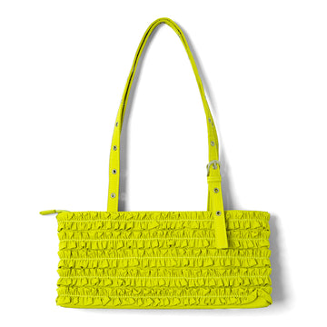 Damson Madder Sophia Ruffle Bag Chartreuse
