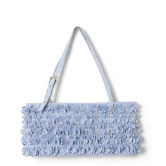 Damson Madder Sophia Ruffle Baguette Bag Blue Business Stripe