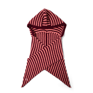 Damson Madder Tie Front Hood Pink/Burg Stripe - Parasol Store