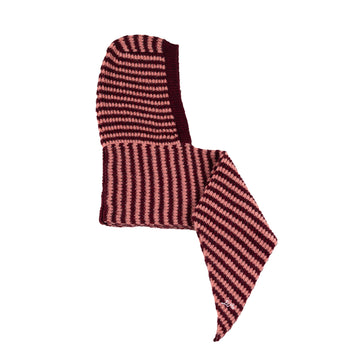 Damson Madder Tie Front Hood Pink/Burg Stripe - Parasol Store