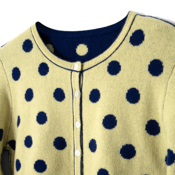 Damson Madder Tabitha Reversible Cardigan Navy / Butter Spot - Parasol Store