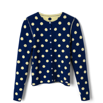 Damson Madder Tabitha Reversible Cardigan Navy / Butter Spot - Parasol Store