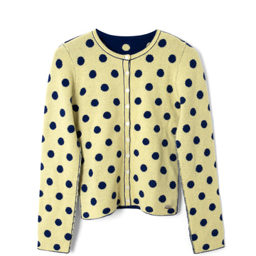 Damson Madder Tabitha Reversible Cardigan Navy / Butter Spot