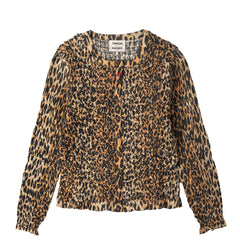Damson Madder Elliana Smocked Cardi Leopard - Parasol Store